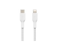 Belkin BOOST CHARGE - Lightning-kabel - 24 pin USB-C hann til Lightning hann - 2 m - hvit - USB Power Delivery (18 W) CAA004BT2MWH