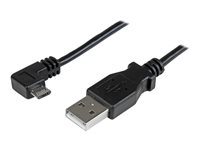 StarTech.com 2m 6 ft Micro-USB Charge-and-Sync Cable - Right-Angle Micro-USB - M/M - USB to Micro USB Charging Cable - 24 AWG (USBAUB2MRA) - USB-kabel - Micro-USB type B (hann) til USB (hann) - USB 2.0 - 2 m - formstøpt, høyrevinklet kontakt - svart - for P/N: USB2PCARBK, USB2PCARBKS, USBEXTAA10BK, USBEXTAA6BK, USBLT2PCARW, USBUB2PCARB USBAUB2MRA
