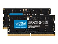 Crucial - DDR5 - sett - 32 GB: 2 x 16 GB - SO DIMM 262-pin - 4800 MHz / PC5-38400 - CL40 - 1.1 V - ikke-bufret - ikke-ECC CT2K16G48C40S5