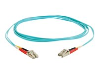 C2G LC-LC 10Gb 50/125 OM3 Duplex Multimode PVC Fiber Optic Cable (LSZH) - Nettverkskabel - LC multimodus (hann) til LC multimodus (hann) - 10 m - 10 m - fiberoptisk - dupleks - 50 / 125 mikroner - OM3 - halogenfri - akvamarin 85554
