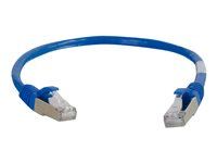 C2G Cat6a Booted Shielded (STP) Network Patch Cable - Koblingskabel - RJ-45 (hann) til RJ-45 (hann) - 10 m - STP - CAT 6a - formstøpt, uten hindringer, flertrådet - blå 89927