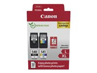 Canon PG-540L/CL-541XL Photo Value Pack - Blank - 2-pack - Høy ytelse - svart, farge (cyan, magenta, gul) - original - hengeboks - blekkbeholder / papirsett - for PIXMA MG3250, MG3550, MG3650, MG4250, MX395, MX455, MX475, MX525, MX535, TS5150, TS5151 5224B012