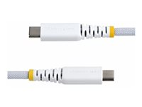 StarTech.com - USB-kabel - 24 pin USB-C (hann) til 24 pin USB-C (hann) - USB 2.0 - 3 A - USB Power Delivery (60W), rett, robust, støtte for Power Delivery 2,0 - hvit USB2CC15CMNCBRWH