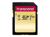 Transcend 500S - Flashminnekort - 128 GB - Video Class V30 / UHS-I U3 / Class10 - SDXC UHS-I TS128GSDC500S