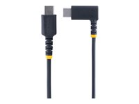 StarTech.com 6ft (2m) USB C Charging Cable Right Angle, 60W PD 3A, Heavy Duty Fast Charge USB-C Cable, USB 2.0 Type-C, Durable and Rugged Aramid Fiber, S20/iPad/Pixel - High Quality USB Charging Cord (R2CCR-2M-USB-CABLE) - USB-kabel - 24 pin USB-C (hann) rett til 24 pin USB-C (hann) rettvinklet - USB 2.0 - 3 A - 2 m - USB Power Delivery (60W) - svart R2CCR-2M-USB-CABLE