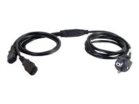 C2G Power Cord Splitter - Strømsplitter - power CEE 7/7 (hann) til power IEC 60320 C13 - AC 250 V - 3 m - formstøpt - svart - Europa 80629