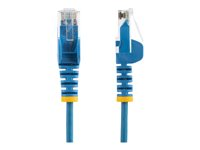StarTech.com 1m Slim LSZH CAT6 Ethernet Cable, 10 Gigabit Snagless RJ45 100W PoE Patch Cord, CAT 6 10GbE UTP Network Cable w/Strain Relief, Blue, Fluke Tested/ETL, Low Smoke Zero Halogen - Category 6 - 28AWG (N6PAT100CMBLS) - Koblingskabel - RJ-45 (hann) til RJ-45 (hann) - 1 m - CAT 6 - uten hindringer - blå N6PAT100CMBLS