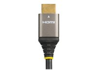 StarTech.com 6ft (2m) HDMI 2.1 Cable, Certified Ultra High Speed HDMI Cable 48Gbps, 8K 60Hz/4K 120Hz HDR10+ eARC, Ultra HD 8K HDMI Cable / Cord w/TPE Jacket, For UHD Monitor/TV/Display - Dolby Vision/Atmos, DTS-HD (HDMM21V2M) - Ultra High Speed - HDMI-kabel med Ethernet - HDMI hann til HDMI hann - 2 m - dobbeltisolert - grå, svart - passiv, 4K 120 Hz støtte, 8K 60Hz støtte - for P/N: 4PORT-8K-HDMI-SWITCH HDMM21V2M