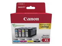 Canon PGI-1500XL BK/C/M/Y Multipack - 4-pack - XL - svart, gul, cyan, magenta - original - blekkbeholder - for MAXIFY MB2050, MB2150, MB2155, MB2350, MB2750, MB2755 9182B010