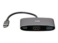 C2G USB C Docking Station with 4K HDMI, USB, and USB C - Power Delivery up to 100W - Dokkingstasjon - USB-C / Thunderbolt 3 - HDMI C2G54460