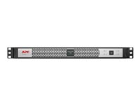 APC Smart-UPS SC SCL500RMI1UC - UPS (kan monteres i rack) - AC 230 V - 400 watt - 500 VA - Ethernet 10/100, USB - utgangskontakter: 4 - 1U - svart, sølv - for P/N: AR106V, AR4018SPX432, AR4024SP, AR4024SPX429, AR4024SPX431, AR4024SPX432 SCL500RMI1UC