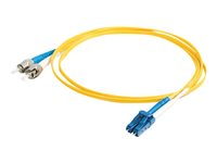 C2G LC-ST 9/125 OS1 Duplex Singlemode PVC Fiber Optic Cable (LSZH) - Koblingskabel - ST-enkeltmodus (hann) til LC-enkeltmodus (hann) - 2 m - fiberoptisk - dupleks - 9 / 125 micron - OS1 - halogenfri - gul 85596