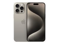 Apple iPhone 15 Pro Max - 5G smartphone - dobbelt-SIM / Internminne 1 TB - OLED-display - 6.7" - 2796 x 1290 pixels (120 Hz) - 3x bakkamera 48 MP, 12 MP, 12 MP - front camera 12 MP - naturlig titan MU7J3QN/A