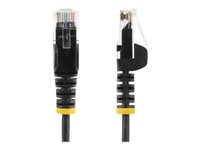 StarTech.com 2m Slim LSZH CAT6 Ethernet Cable, 10 Gigabit Snagless RJ45 100W PoE Patch Cord, CAT 6 10GbE UTP Network Cable w/Strain Relief, Black, Fluke Tested/ETL, Low Smoke Zero Halogen - Category 6 - 28AWG (N6PAT200CMBKS) - Koblingskabel - RJ-45 (hann) til RJ-45 (hann) - 2 m - CAT 6 - uten hindringer - svart N6PAT200CMBKS