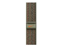 Apple Nike - Sløyfe for smart armbåndsur - 45 mm - 145 - 220 mm - sequoia/oransje MTL63ZM/A