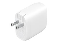 Belkin BoostCharge Pro - Strømadapter - 60 watt - 2.7 A - Fast Charge, Power Delivery 3.1 - 2 utgangskontakter (2 x USB-C) - hvit WCB010VFWH