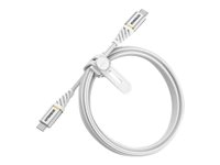 OtterBox Premium - USB-kabel - 24 pin USB-C (hann) til 24 pin USB-C (hann) - 1 m - skyhvit 78-52680