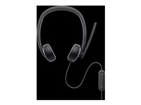 Dell Wired Headset WH3024 - Hodesett - on-ear - kablet - USB-C - Certified for Microsoft Teams, Zoom Certified WH3024-DWW