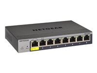 NETGEAR Smart GS108Tv3 - Switch - smart - 8 x 10/100/1000 - stasjonær, veggmonterbar - DC-strøm GS108T-300PES