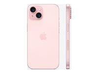 Apple iPhone 15 - 5G smartphone - dobbelt-SIM / Internminne 256 GB - OLED-display - 6.1" - 2556 x 1179 piksler - 2x bakkameraer 48 MP, 12 MP - front camera 12 MP - rosa MTP73QN/A