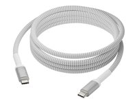 dbramante1928 re-charge - USB-kabel - USB-C (hann) til USB-C (hann) - USB 2.0 - 2.5 m - USB Power Delivery (100 W), flettet kabel, 100 % resirkulert plast CB25CCGR7120