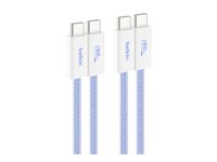 Belkin BoostCharge - USB-kabel - USB-C (hann) til USB-C (hann) - 1.5 m - USB Power Delivery (60W), flettet kabel - blå (en pakke 2) BBD008HQ05BL2PK