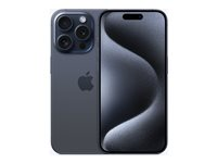 Apple iPhone 15 Pro - 5G smartphone - dobbelt-SIM / Internminne 128 GB - OLED-display - 6.1" - 2556 x 1179 piksler (120 Hz) - 3x bakkamera 48 MP, 12 MP, 12 MP - front camera 12 MP - blå titan MTV03QN/A