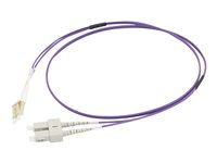 C2G 15m LC/SC OM4 LSZH Fibre Patch - Purple - Koblingskabel - LC multimodus (hann) til SC flermodus (hann) - 15 m - fiberoptisk - dupleks - 50 / 125 mikroner - OM4 - purpur 81765