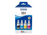 Epson EcoTank 664 - 4-pack - svart, magenta, cyan, gul - original - blekkbeholder - for Epson L380, L395, L495; EcoTank ET-2650, L1455, L656; EcoTank ITS L3050, L3060, L3070 C13T66464A