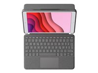 Logitech Combo Touch - Tastatur og folioveske - med styrepute - bakgrunnsbelyst - Apple Smart connector - QWERTZ - Tysk - grafitt - for Apple 10.2-inch iPad (7. generasjon, 8. generasjon, 9. generasjon) 920-009624