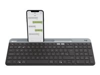 Logitech Slim Multi-Device K580 - Tastatur - trådløs - Bluetooth, 2.4 GHz - Pan Nordic - grafitt 920-009274