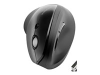 Kensington Pro Fit Ergo Vertical Wireless Mouse - Vertikal mus - ergonomisk - høyrehendt - 6 knapper - trådløs - 2.4 GHz - USB trådløs mottaker - svart K75501EU