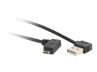 C2G USB 2.0 A Right Angle to Micro-USB B Right Angle Cable - USB-kabel - Micro-USB type B (hann) til USB (hann) - 2 m - 90° kontakt, rettvinklet kontakt - svart 81705