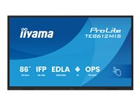 iiyama ProLite TE8612MIS-B4AG - 86" Diagonalklasse (85.6" synlig) LED-bakgrunnsbelyst LCD-skjerm - interaktiv digital skilting - med berøringsskjerm (flerberørings) / valgfri PC-mulighet - 4K UHD (2160p) 3840 x 2160 - Direct LED - svart (kantstykke), matt finish - med iiyama WiFi-modul (OWM002) TE8612MIS-B4AG
