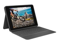 Logitech Rugged Folio - Tastatur og folioveske - Apple Smart connector - QWERTY - Nordisk (dansk/finsk/norsk/svensk) - grafitt - for Apple 10.9-inch iPad (10. generasjon) 920-011205