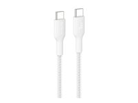Belkin BoostCharge - USB-kabel - USB-C (hann) til USB-C (hann) - 2 m - USB Power Delivery (240 W), flettet kabel - hvit CAB025HQ2MWH