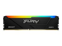 Kingston FURY Beast RGB - DDR4 - sett - 128 GB: 4 x 32 GB - DIMM 288-pin - 3600 MT/s / PC4-28800 - CL18 - 1.35 V - ikke-bufret - ikke-ECC - svart KF436C18BB2AK4/128