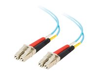 C2G LC-LC 10Gb 50/125 OM3 Duplex Multimode PVC Fiber Optic Cable (LSZH) - Nettverkskabel - LC multimodus (hann) til LC multimodus (hann) - 7 m - fiberoptisk - dupleks - 50 / 125 mikroner - OM3 - halogenfri - akvamarin 85553