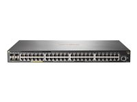 HPE Aruba 2930F 48G PoE+ 4SFP+ - Switch - L3 - Styrt - 48 x 10/100/1000 (PoE+) + 4 x 1 Gigabit / 10 Gigabit SFP+ - side til side-luftflyt - rackmonterbar - PoE+ (370 W) JL256A