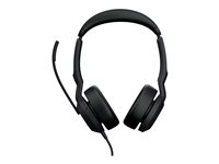 Jabra Evolve2 50 UC Stereo - Hodesett - on-ear - kablet - aktiv støydemping - USB-C - svart - Zoom Certified, Certified for Microsoft Teams, Cisco Webex Certified, Alcatel-Lucent Certified, Avaya Certified, Unify Certified, Amazon Chime Certified 25089-989-899