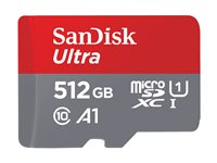 SanDisk Ultra - Flashminnekort (microSDXC til SD-adapter inkludert) - 512 GB - A1 / UHS Class 1 / Class10 - microSDXC UHS-I SDSQUAC-512G-GN6MA