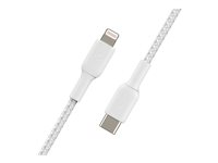 Belkin BoostCharge - Lightning-kabel - 24 pin USB-C hann til Lightning hann - 1 m - hvit - USB Power Delivery (18 W) CAA004BT1MWH