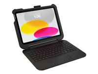 OtterBox Achiever Series Keyboard 360 - Tastatur og folioveske (tastaturetui) - med styrepute - QWERTY - Nordisk - svart 77-97886