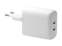 dbramante1928 re-charge - Strømadapter - 20 watt - 3 A - PD/PPS - 2 utgangskontakter (24 pin USB-C) - hvit - Europa CH20EUWH7122