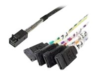 Intel - SATA/SAS-kabel - rett gjennom - 4-spors - SATA (hunn) til 4 x Mini SAS HD (SFF-8643) (hann) - 45 cm - rett kontakt AXXCBL450HD7S