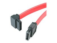 StarTech.com SATA to Left Angle SATA Serial ATA Cable - SATA cable - Serial ATA 150/300/600 - SATA (R) to SATA (R) - 1 ft - left-angled connector - red - SATA12LA1 - SATA-kabel - Serial ATA 150/300/600 - SATA (R) til SATA (R) - 30 cm - venstrevinklet kontakt - rød - for P/N: CFAST2SAT25, USB2SATAIDE, USB3SSATAIDE SATA12LA1