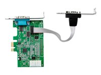 StarTech.com 2-port PCI Express RS232 Serial Adapter Card, PCIe RS232 Serial Host Controller Card, PCIe to Serial DB9 COM Ports, 16950 UART, Low Profile Expansion Card, Windows/macOS/Linux - Full/Low-Profile (PEX2S953LP) - Seriell adapter - PCIe lav profil - RS-232 x 2 PEX2S953LP