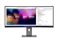 Lenovo ThinkVision P40WD-40 - LED-skjerm - kurvet - 40" (39.7" synlig) - 5120 x 2160 5K @ 120 Hz - IPS - 400 cd/m² - 2000:1 - HDR10 - 4 ms - Thunderbolt 4, HDMI, DisplayPort - høyttalere - eklipsesvart 64B4XAT1EU