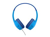 Belkin SoundForm Mini - Hodetelefoner med mikrofon - on-ear - kablet - 3,5 mm jakk, USB-C - blå AUD010HQBL