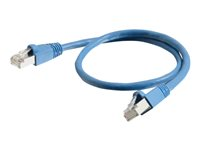 C2G Cat6a Booted Shielded (STP) Network Patch Cable - Koblingskabel - RJ-45 (hann) til RJ-45 (hann) - 7 m - STP - CAT 6a - formstøpt, uten hindringer, flertrådet - blå 89913